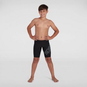 Speedo Swimwear | Boy’s Boom Logo Placement Jammer Black Black – Boys